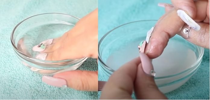 soak nails, peel off press on nails