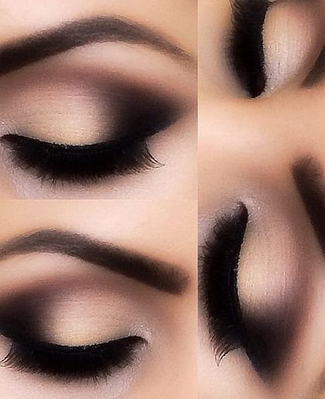 smokey eye shadows skin and black eyes