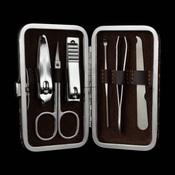 mini pedicure set for nails in a case