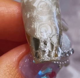 Silver rose nail art tutorial